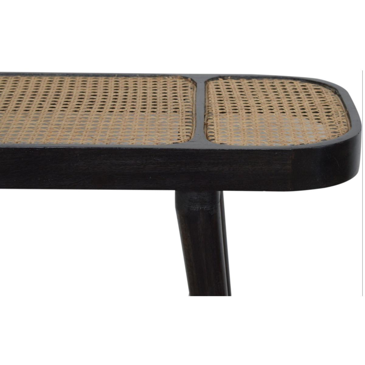 Modern Hand Crafted Ash Black Rattan Console Table - Black – image 5