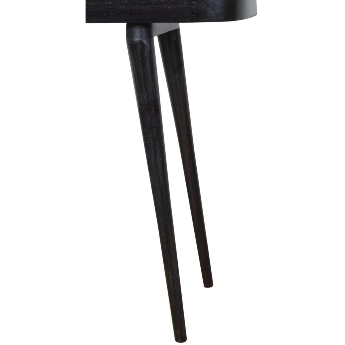 Modern Hand Crafted Ash Black Rattan Console Table - Black – image 6