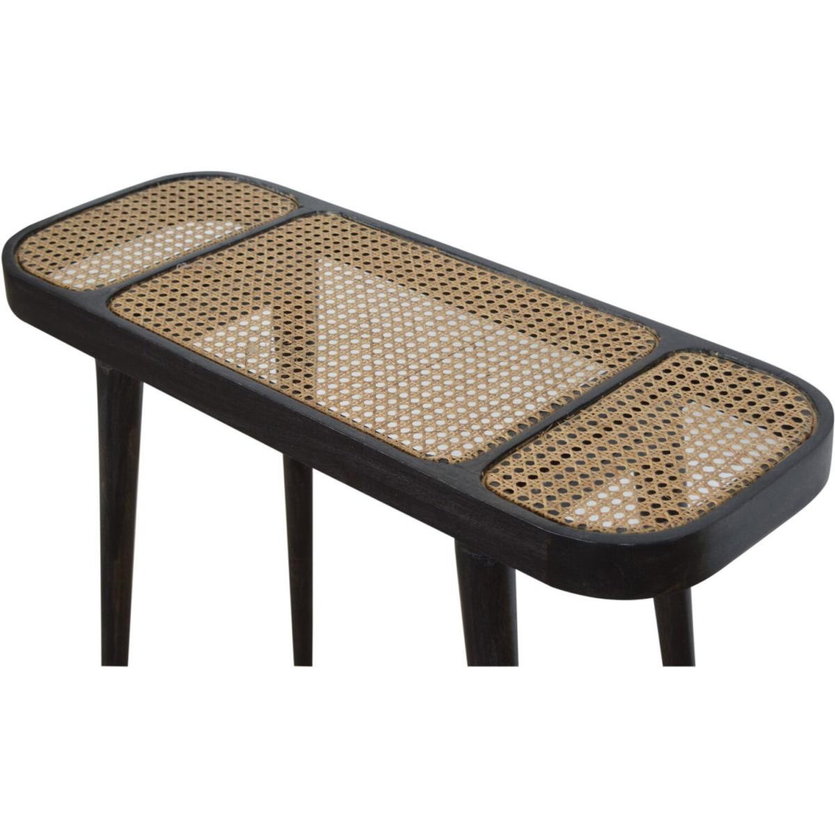 Modern Hand Crafted Ash Black Rattan Console Table - Black – image 7