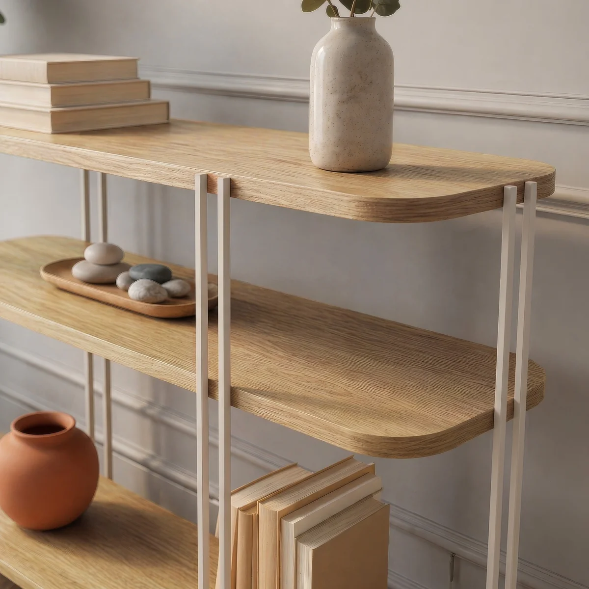 Decortie Notus Open Console Table with Metal Frame - Oak – image 3