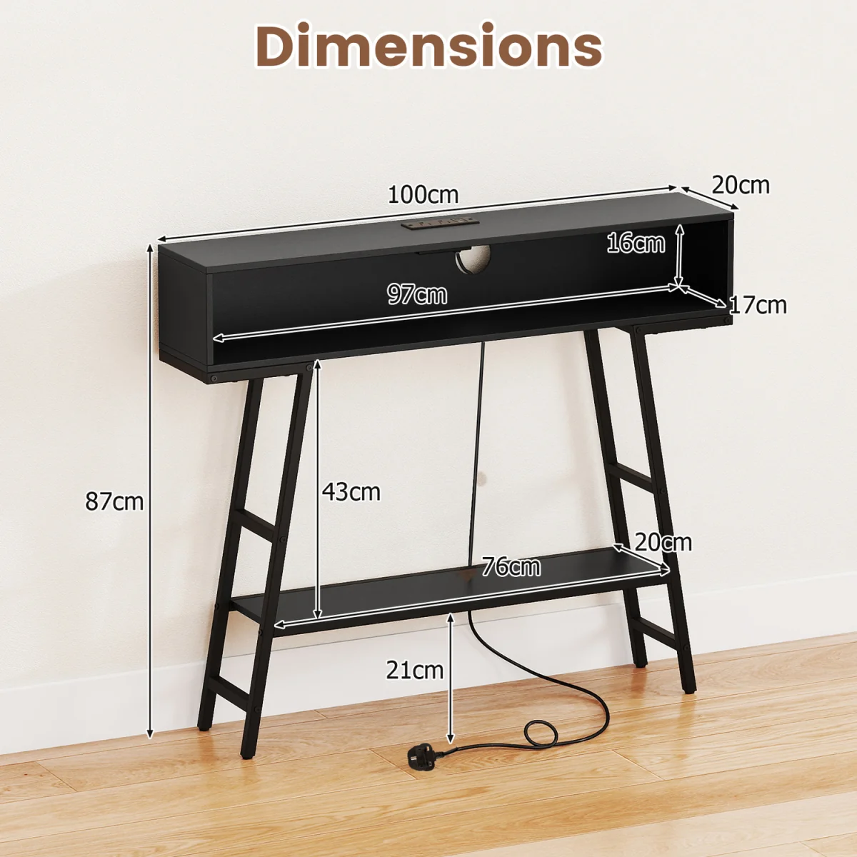 LED Charging Station Console Table – image 4
