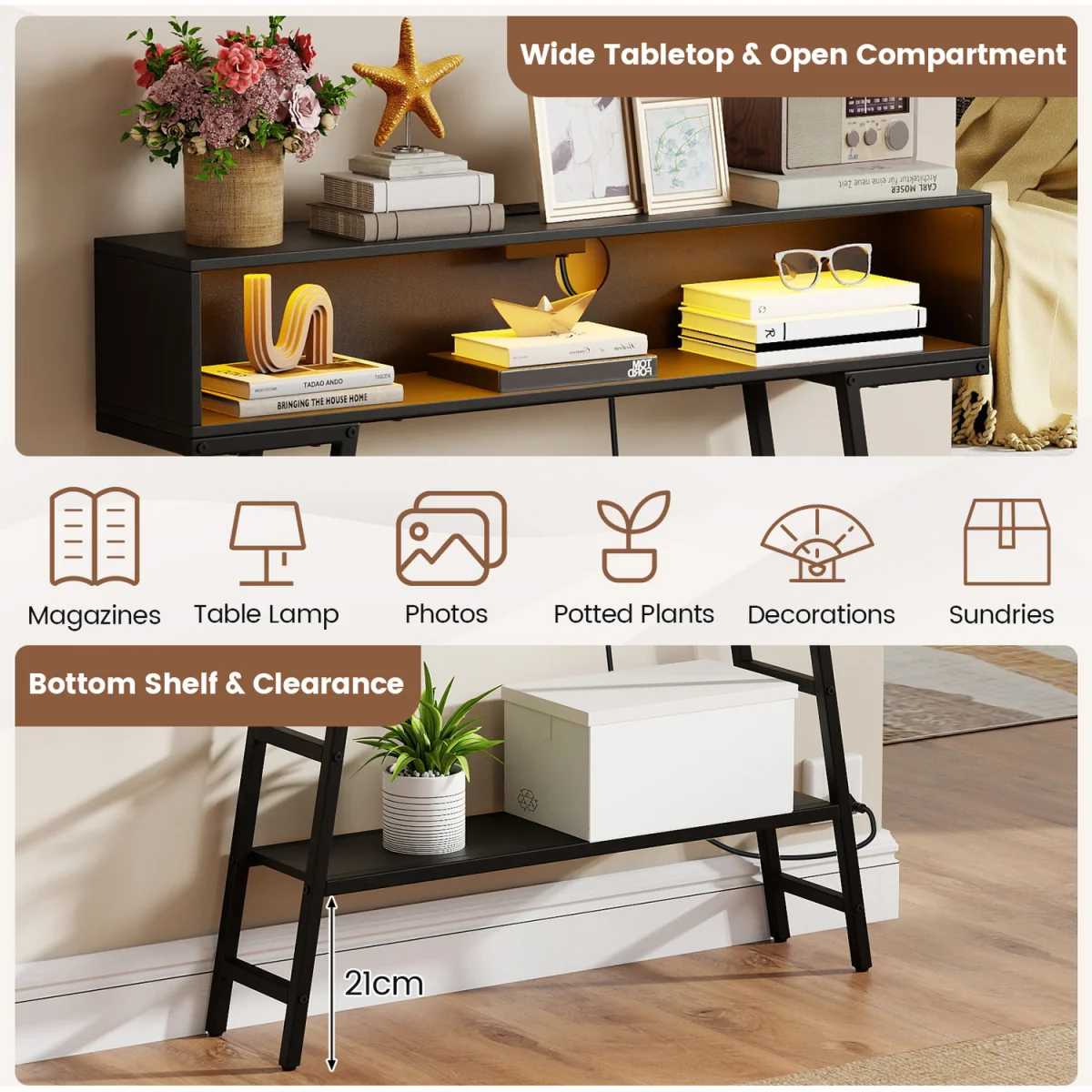 LED Charging Station Console Table – image 8