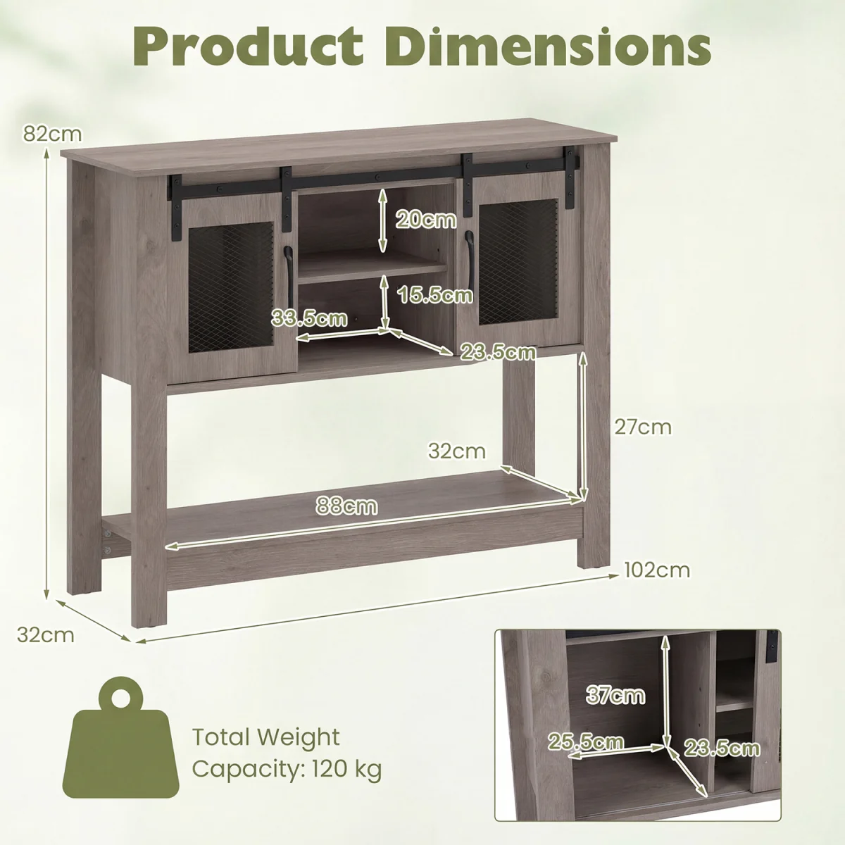 Farmhouse Entryway Storage Console Table – image 2