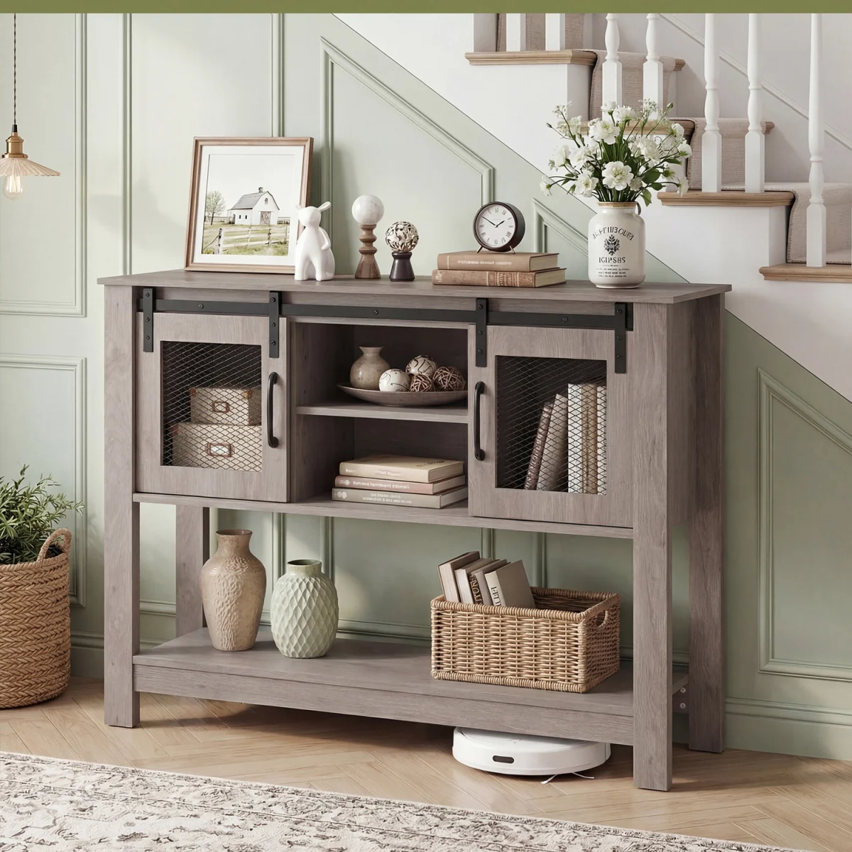 Farmhouse Entryway Storage Console Table – image 4
