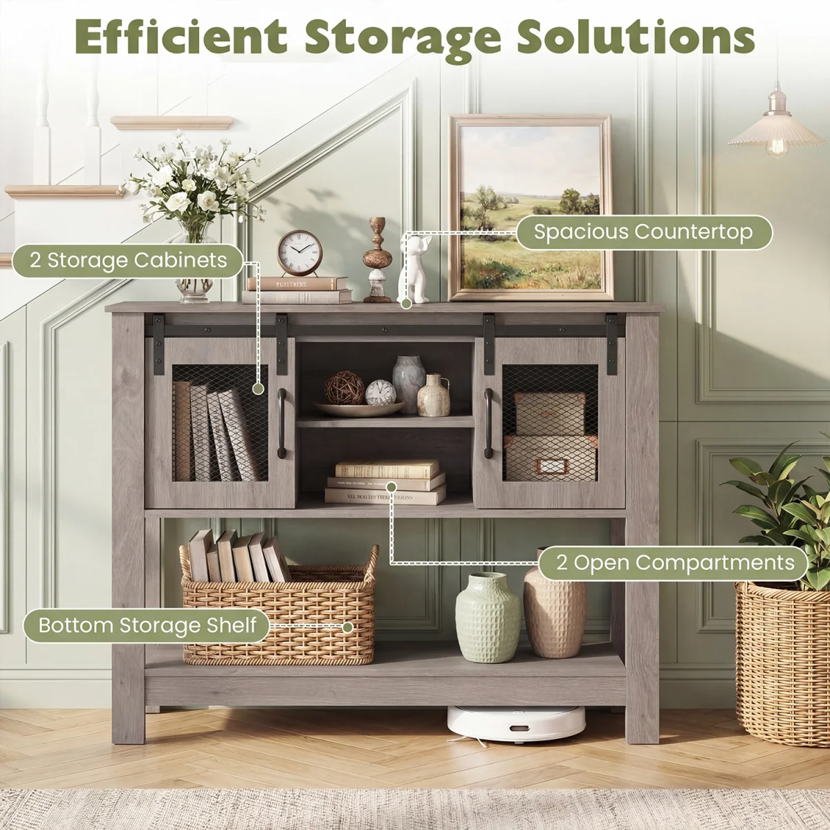 Farmhouse Entryway Storage Console Table – image 5