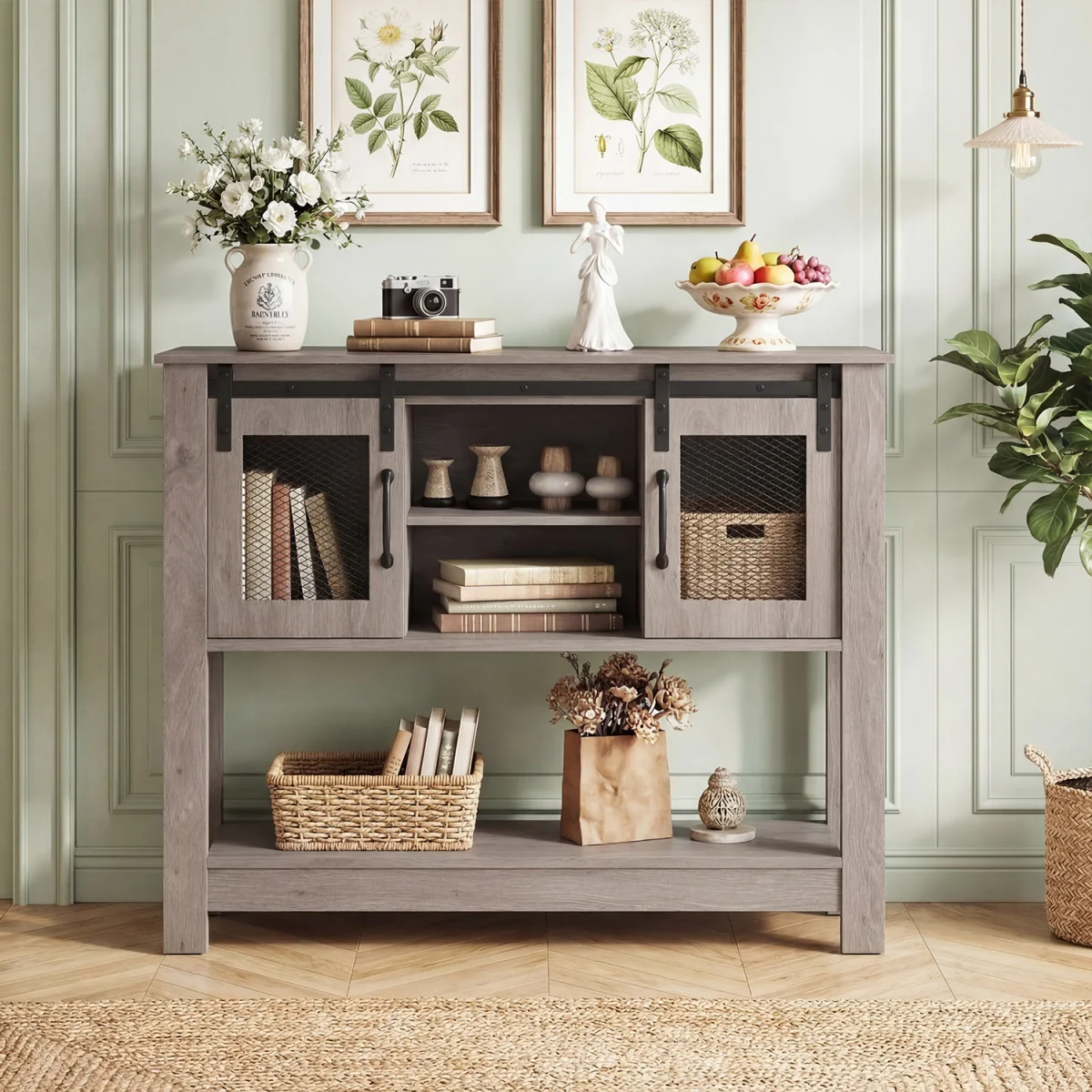 Farmhouse Entryway Storage Console Table – image 9
