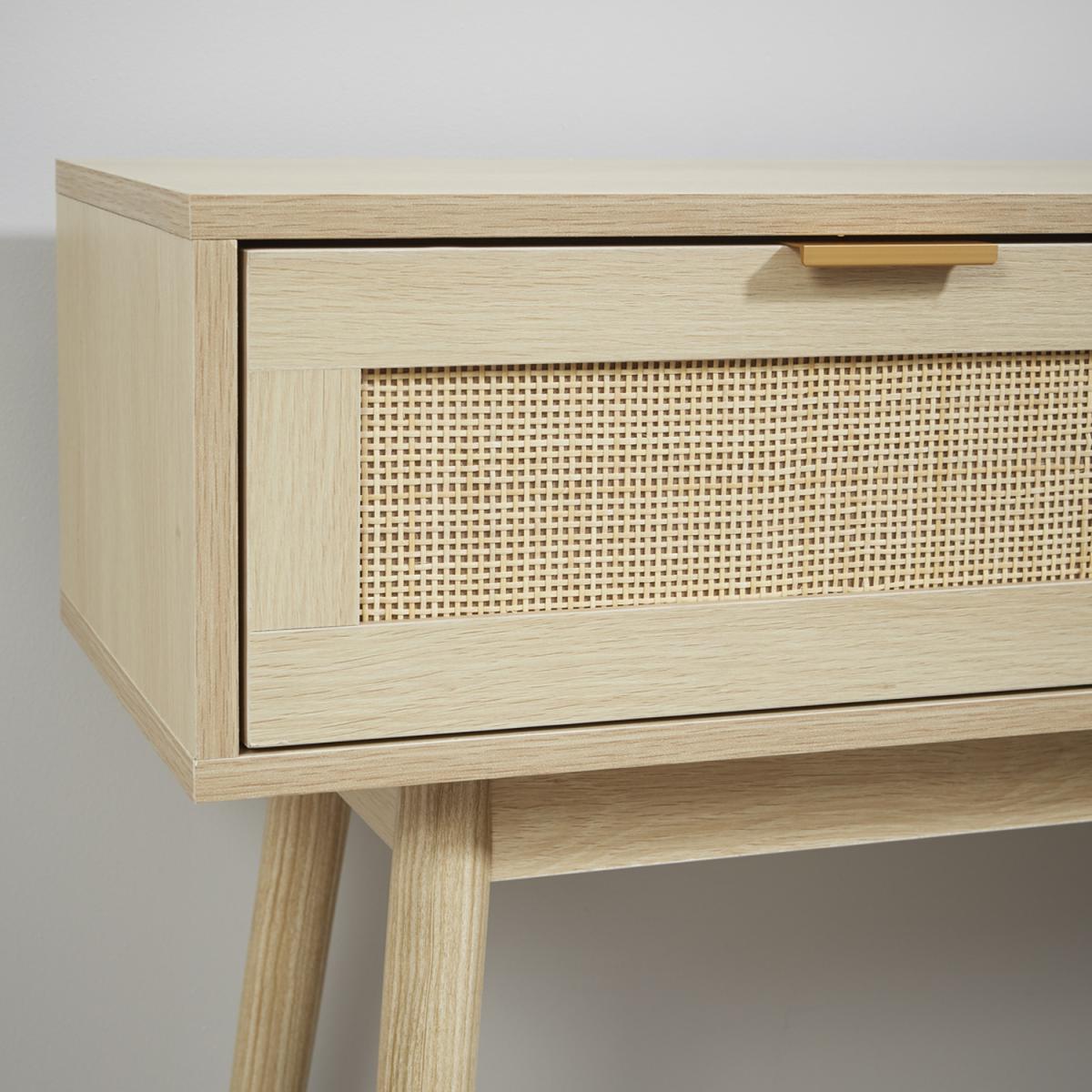 Light Rattan 2 Drawer Console Table - Brown – image 6