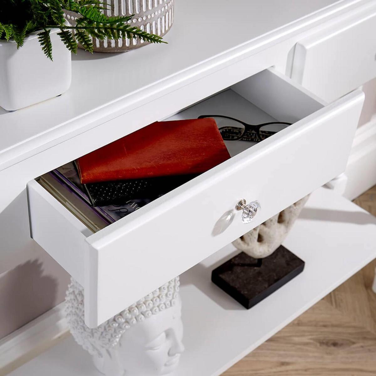 Como 2 Drawer Console Hallway Table - White – image 2