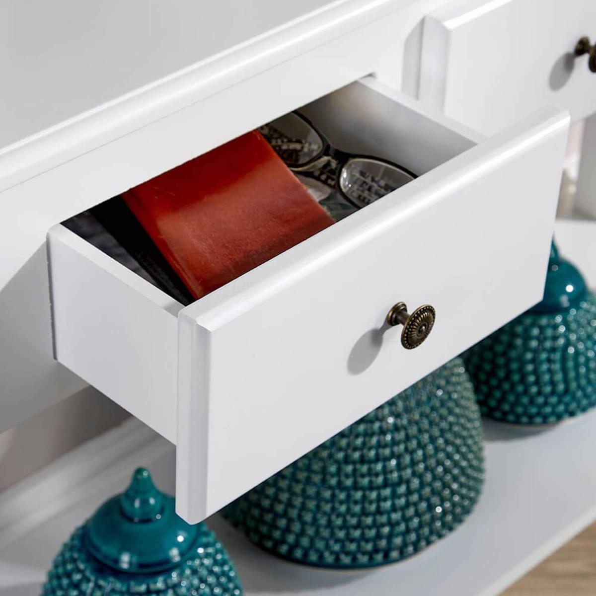 Garda 3 Drawer Hallway Console Table - White – image 3
