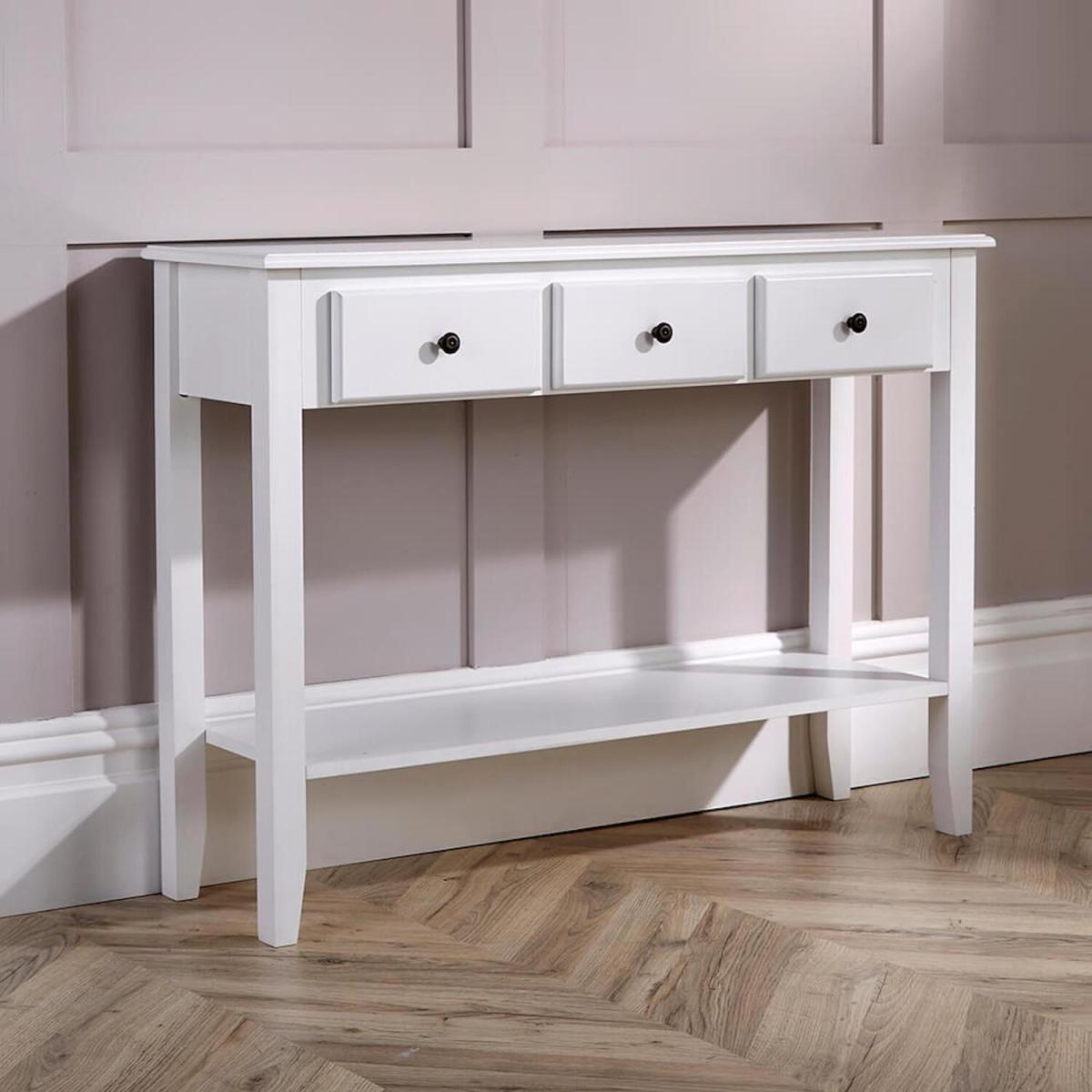 Garda 3 Drawer Hallway Console Table - White – image 6