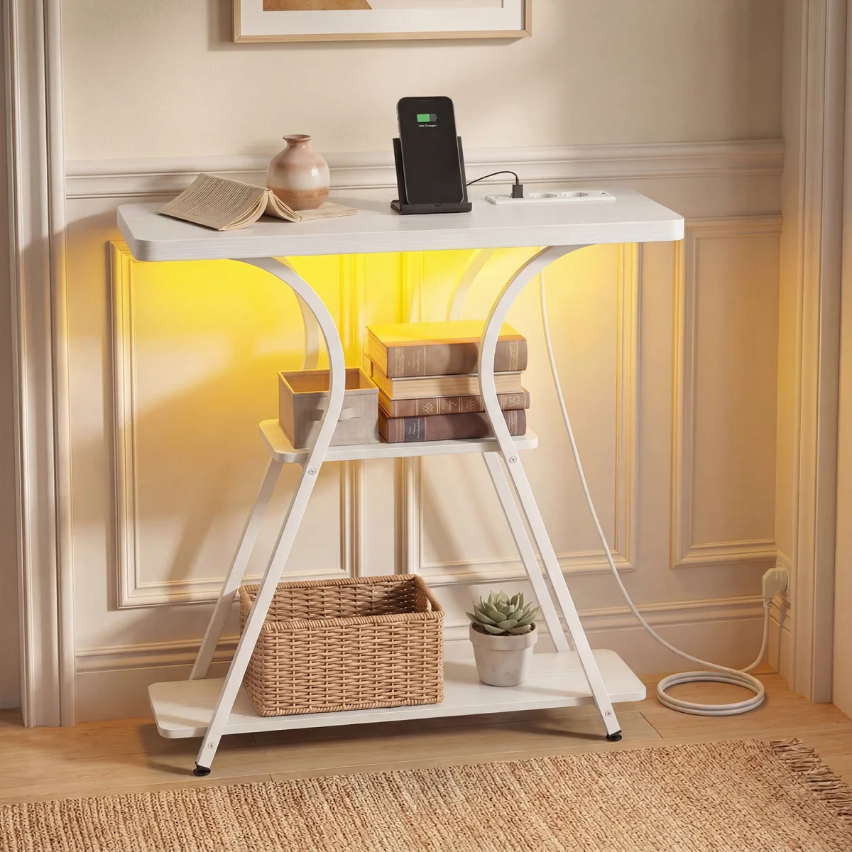 3 Tier Entryway Tabler - White – image 4