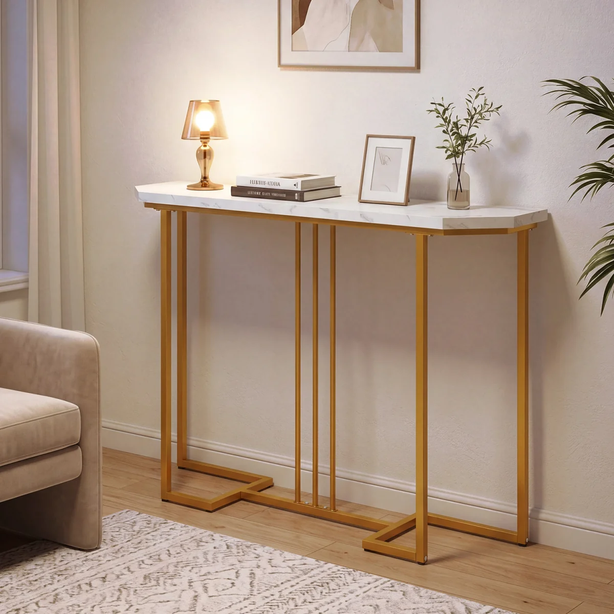 Modern Gold Console Table - Golden – image 4