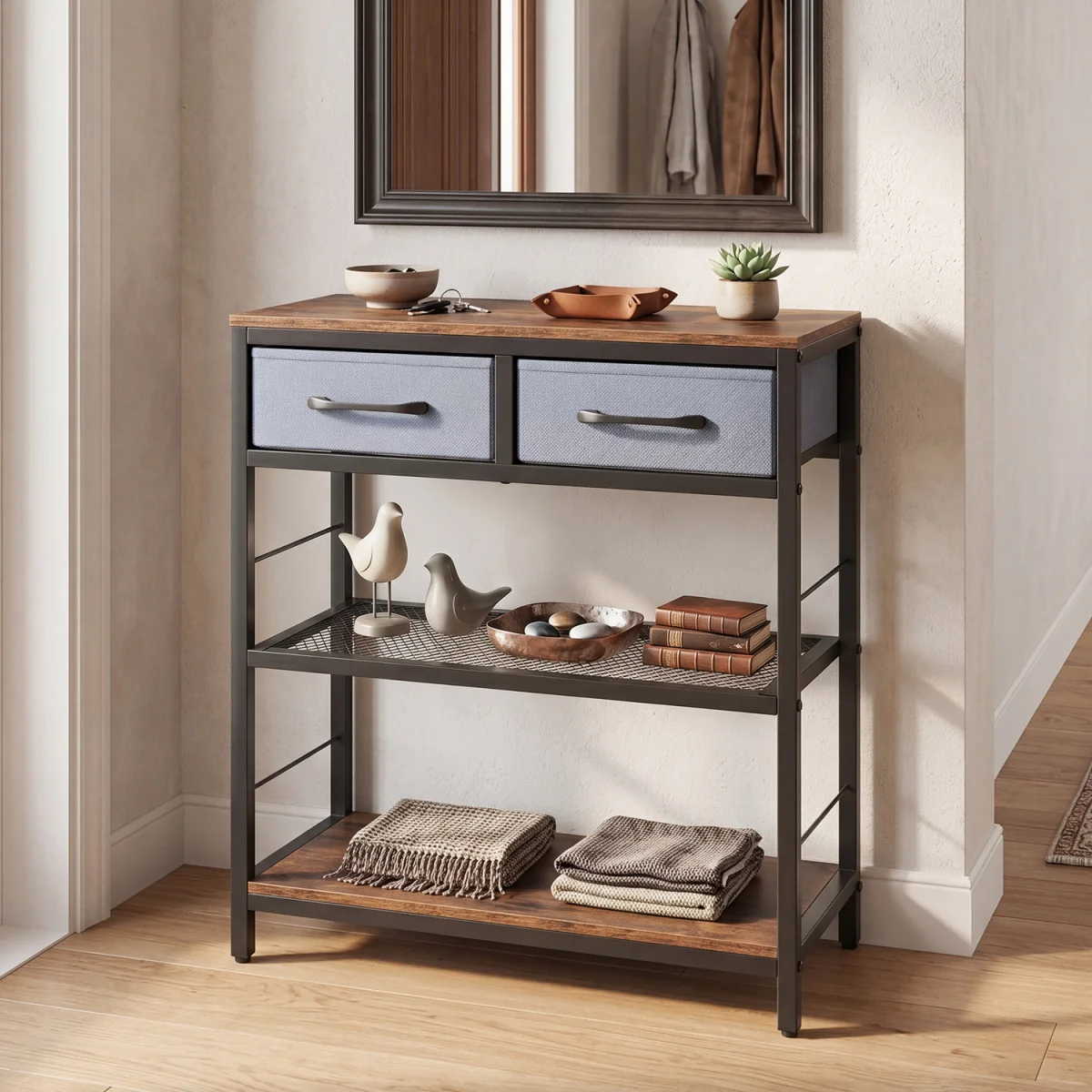 Narrow Console Table - Rustic Brown – image 11