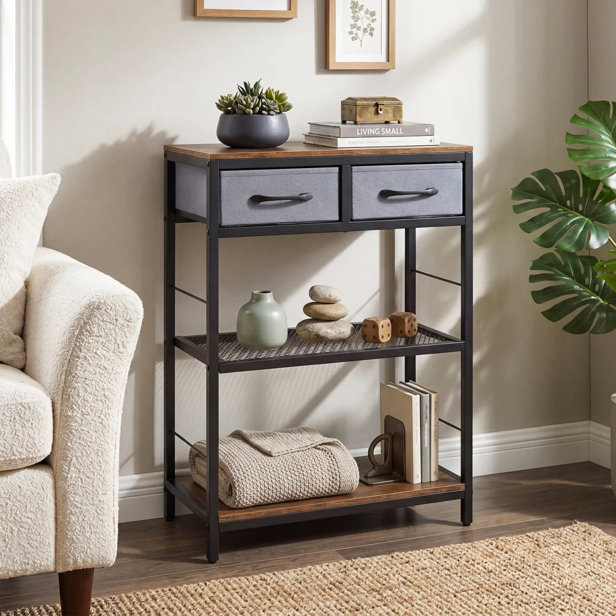 Narrow Console Table - Rustic Brown – image 4