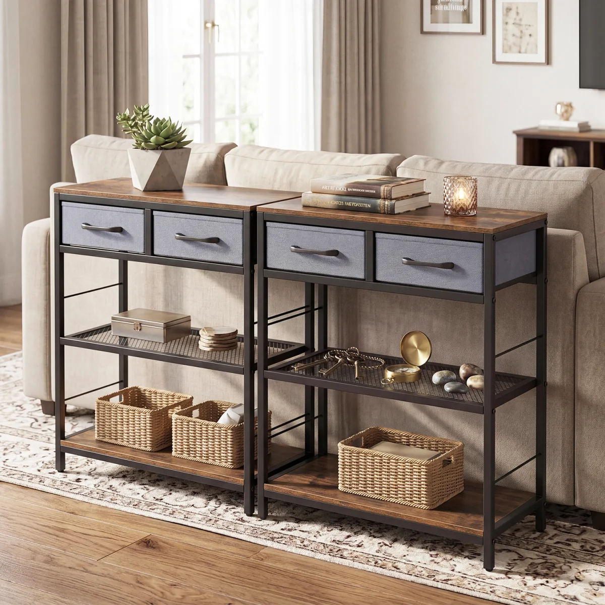 Narrow Console Table - Rustic Brown – image 6