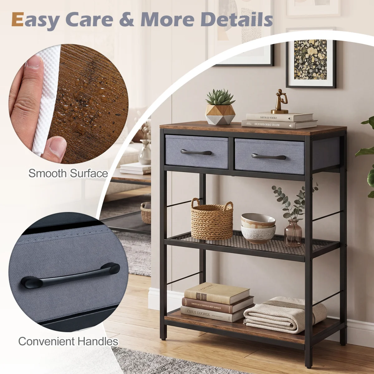 Narrow Console Table - Rustic Brown – image 7