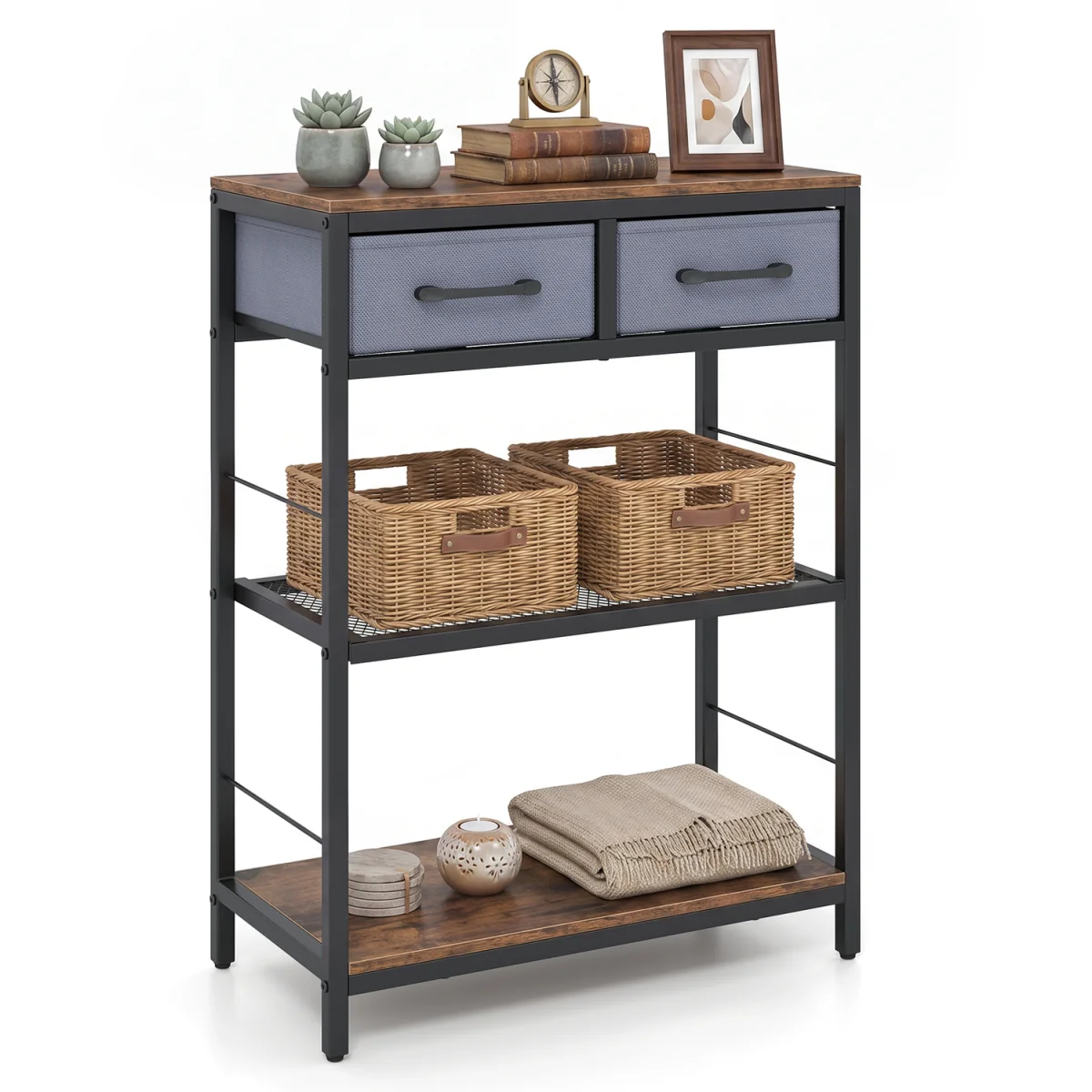 Narrow Console Table - Rustic Brown – image 8