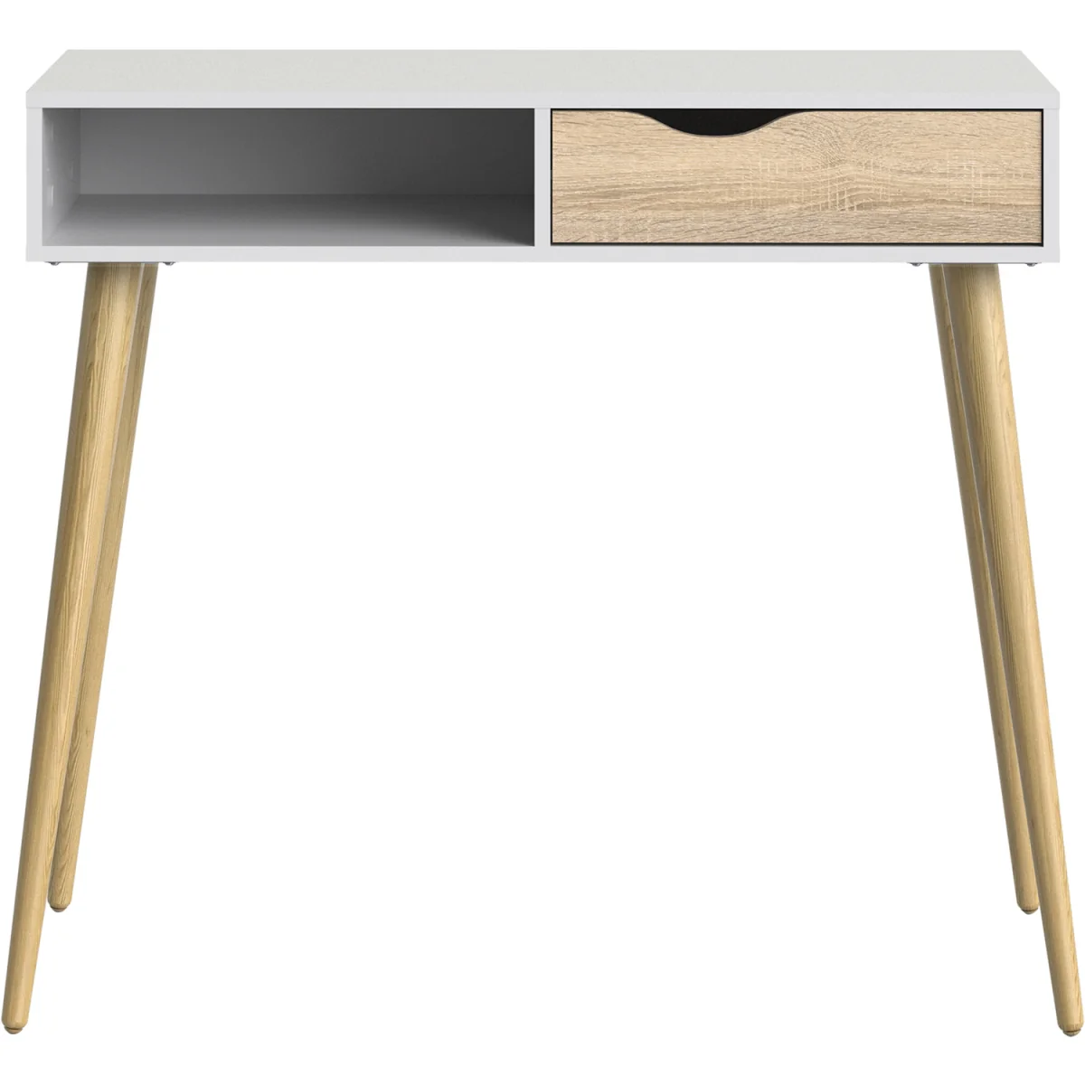 Oslo Console Table 1 Drawer 1 Shelf - White & Oak – image 3