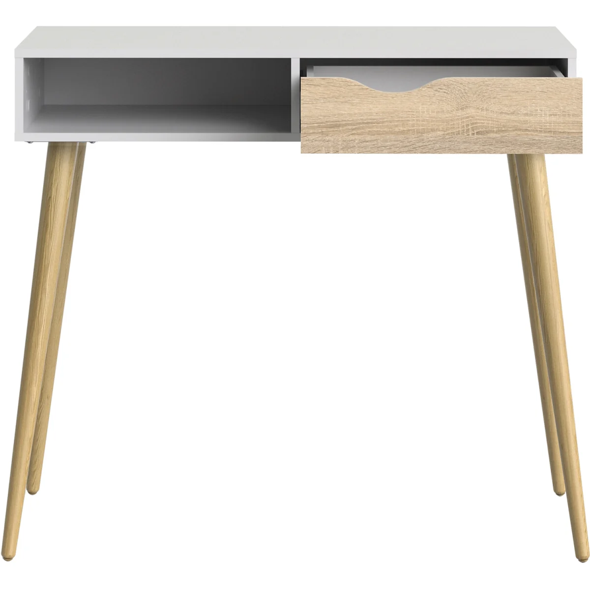 Oslo Console Table 1 Drawer 1 Shelf - White & Oak – image 5