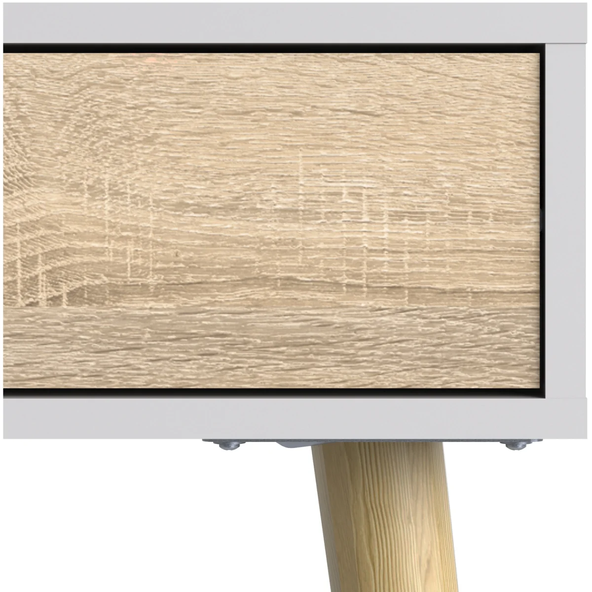 Oslo Console Table 1 Drawer 1 Shelf - White & Oak – image 6