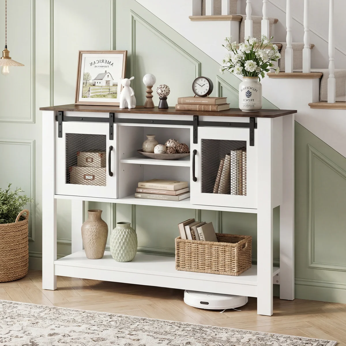 Farmhouse Entryway Storage Console Table – image 3