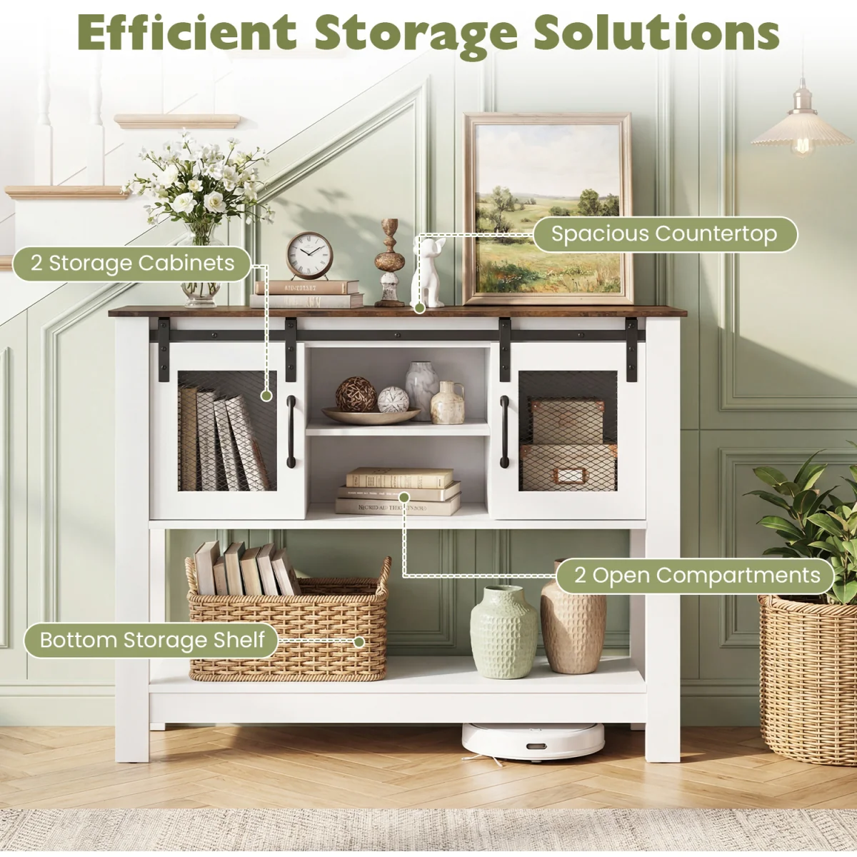 Farmhouse Entryway Storage Console Table – image 4