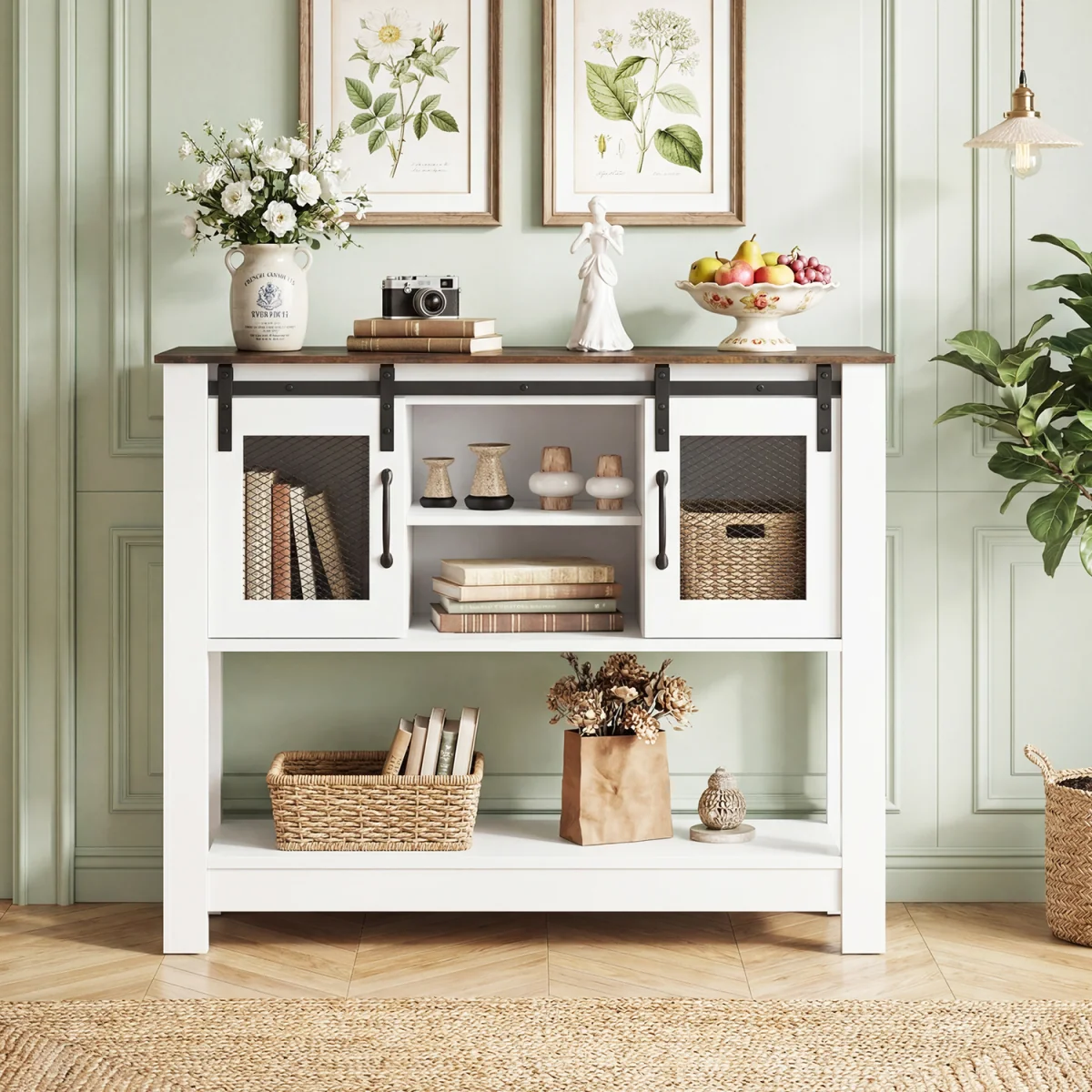 Farmhouse Entryway Storage Console Table – image 9