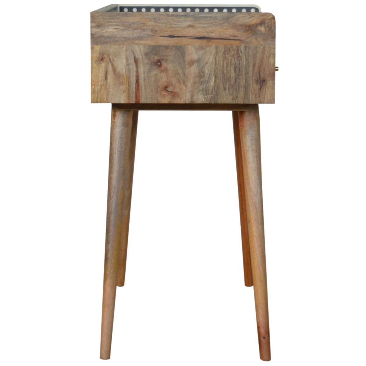 Bone Inlay Gallery Back Console Table - Oak – image 6
