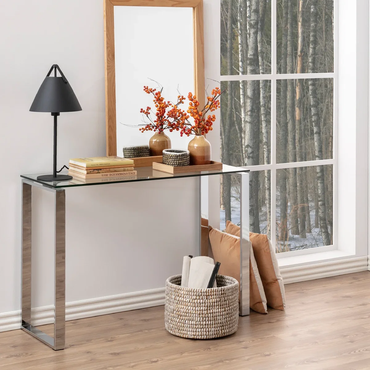 Katrine Console Table with Glass Top - Glass – image 1