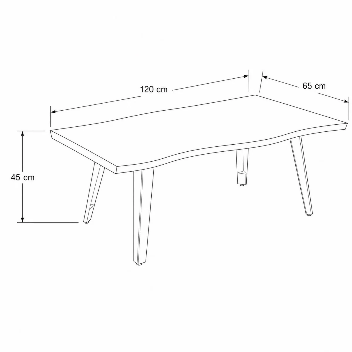 FWStyle Nassau Wave Edge Console Table Oak Effect Finish - Oak – image 7