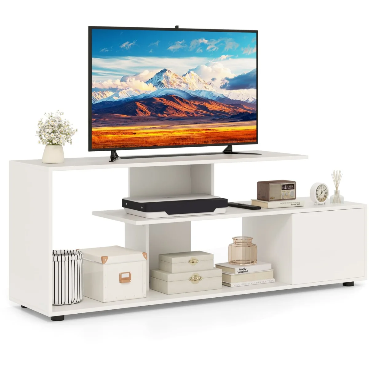 3 Tier Asymmetrical Console Table - White – image 2