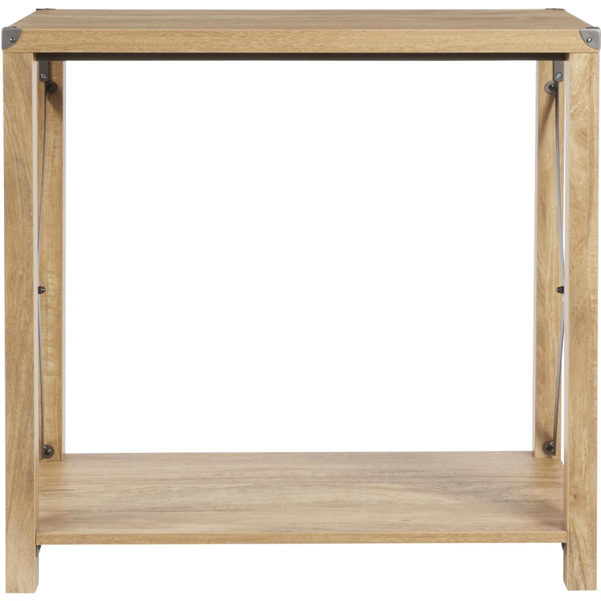 Medium Rustic Console Table Unit with Metal Feature in Wood-Effect - Brown – image 2