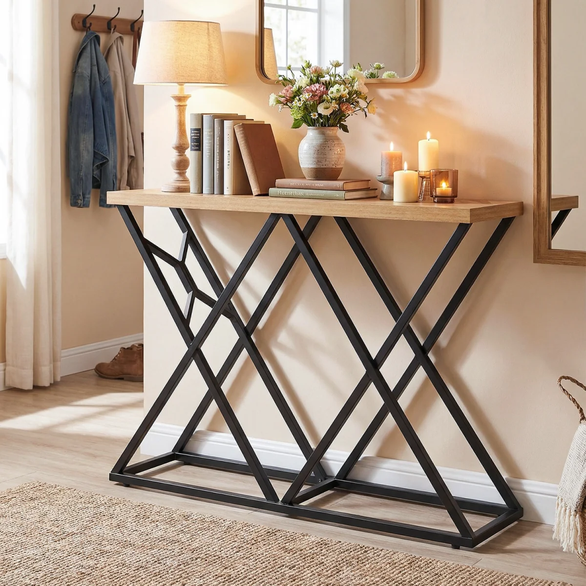 Industrial Accent Table - Brown – image 2