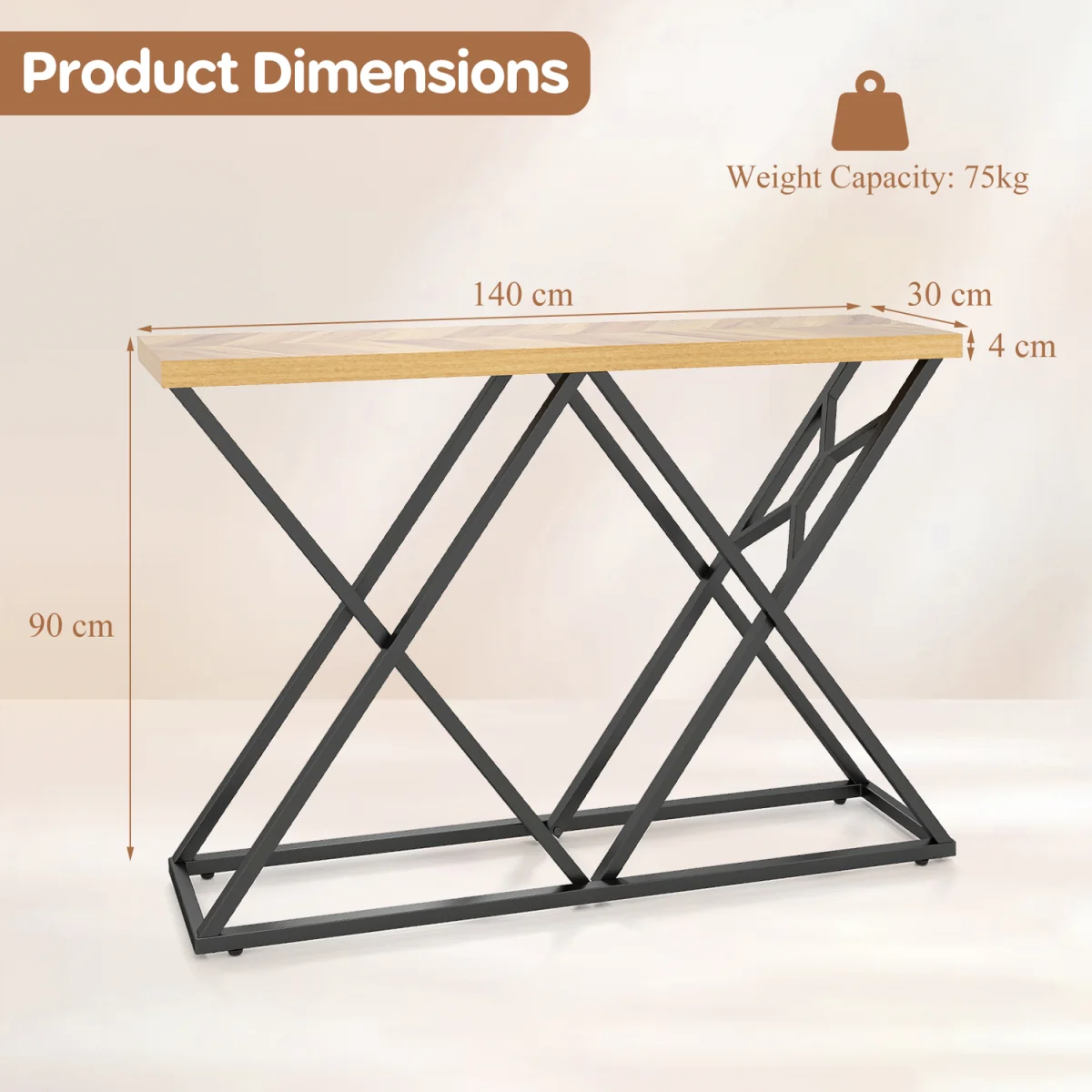 Industrial Accent Table - Brown – image 3