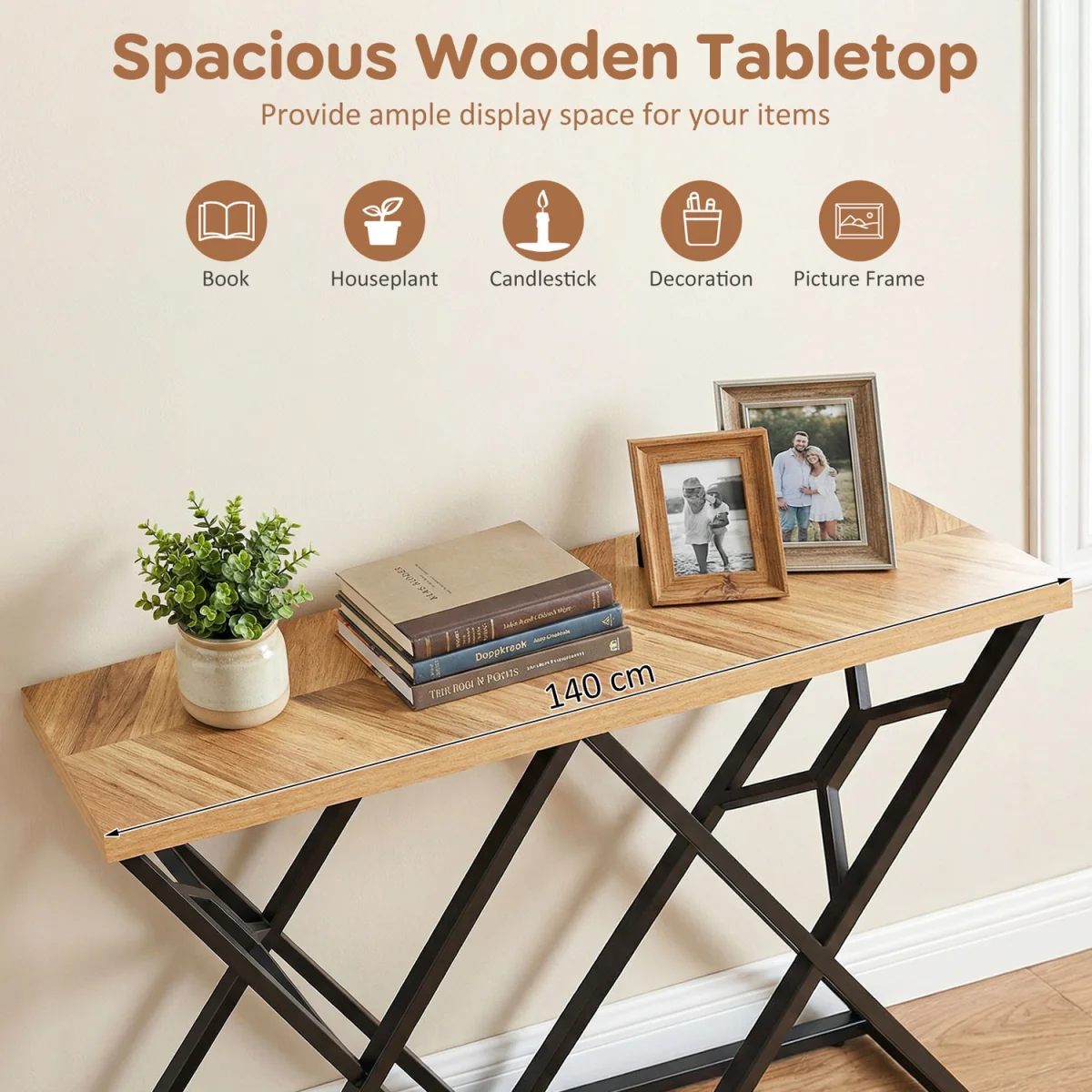 Industrial Accent Table - Brown – image 6