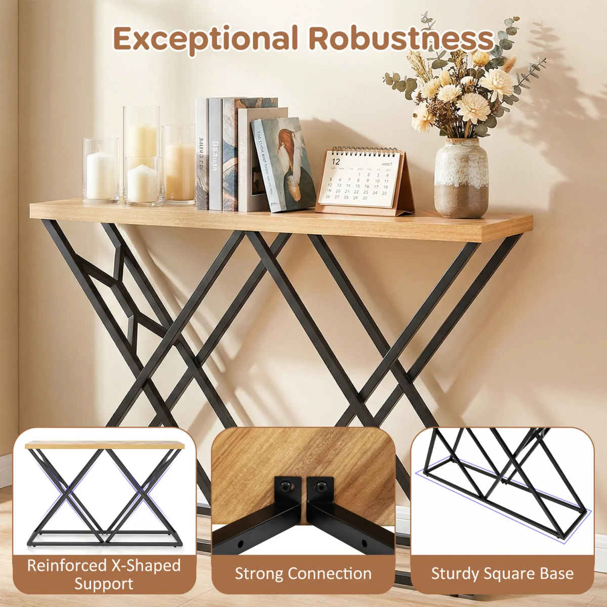 Industrial Accent Table - Brown – image 9