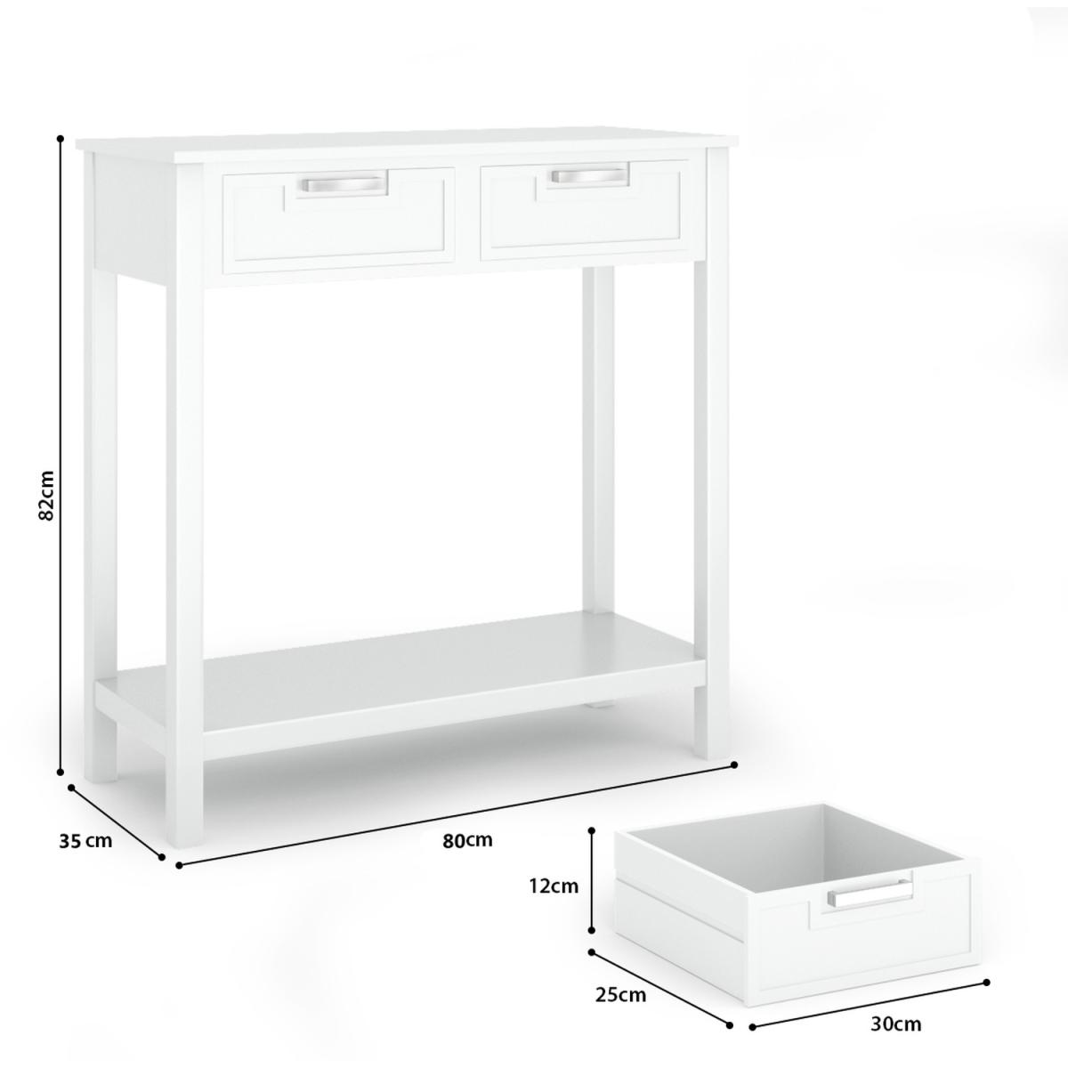 Console Entryway Table with Solid Wood Legs - White – image 2