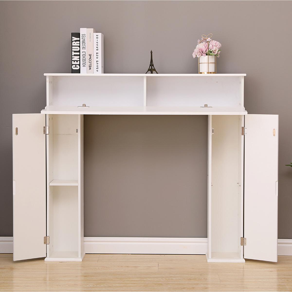 HMD Fireplace Console Tables Fireplace Surround Hidden Storage Unit - White – image 2