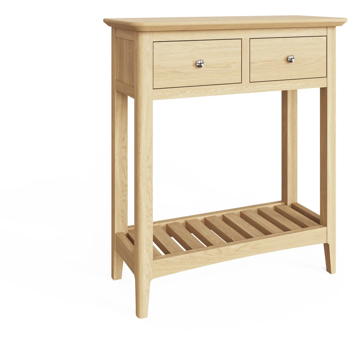 Ash 2 Drawer Console Table With Brushed Handles Full Length Low Shelf - Ash – image 3