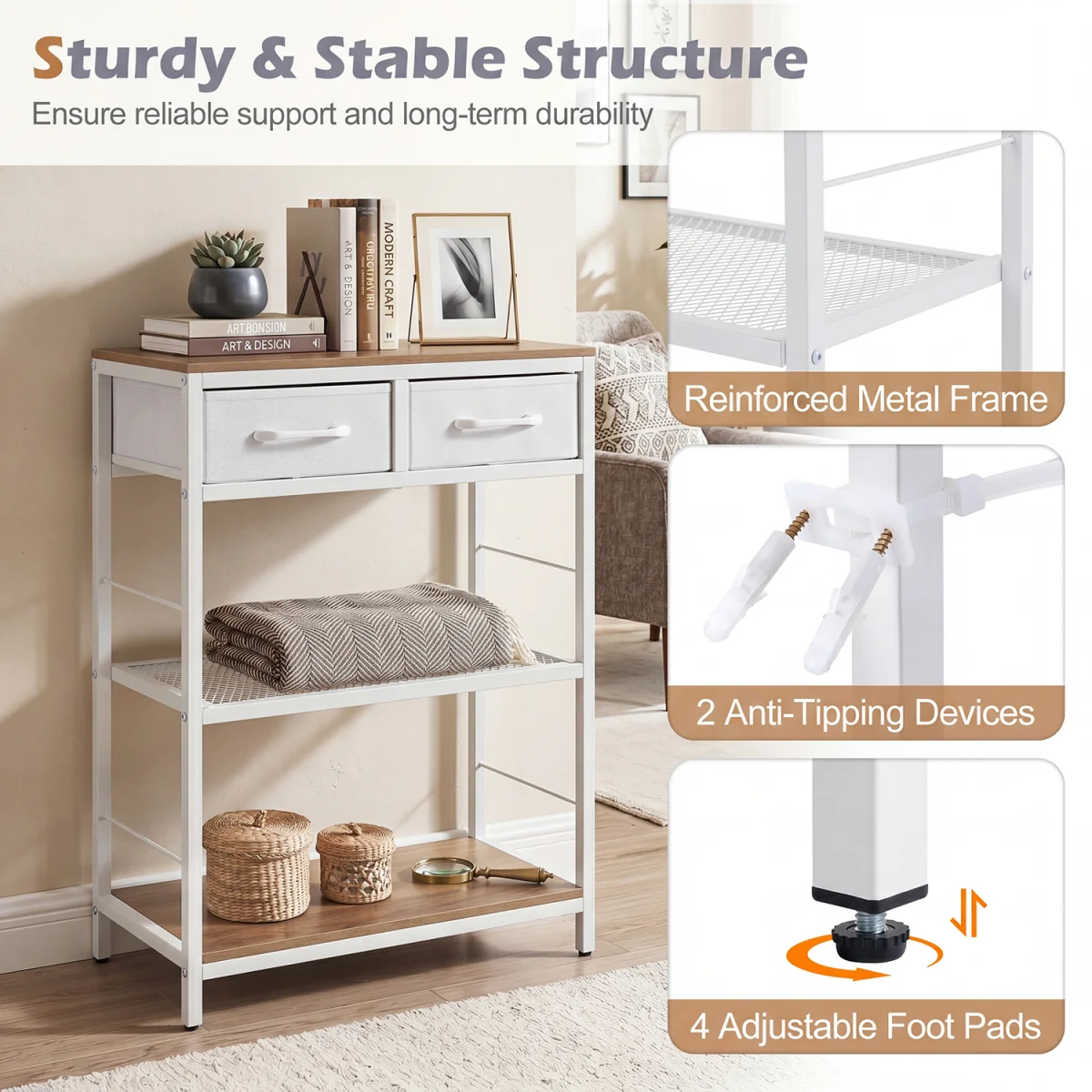 Narrow Console Table - Natural – image 6