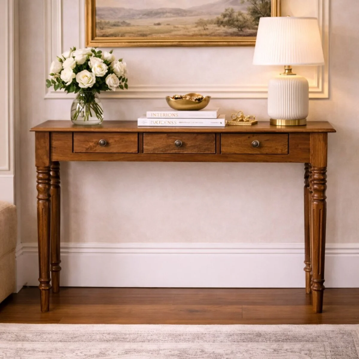 Console Table with Turned Legs