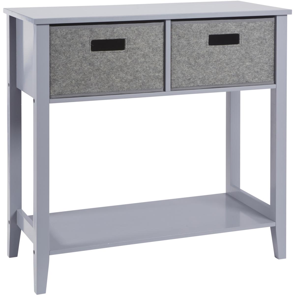 Grey Console Unit with 2 Felt Drawers and Bottom Shelf - Grey – image 3