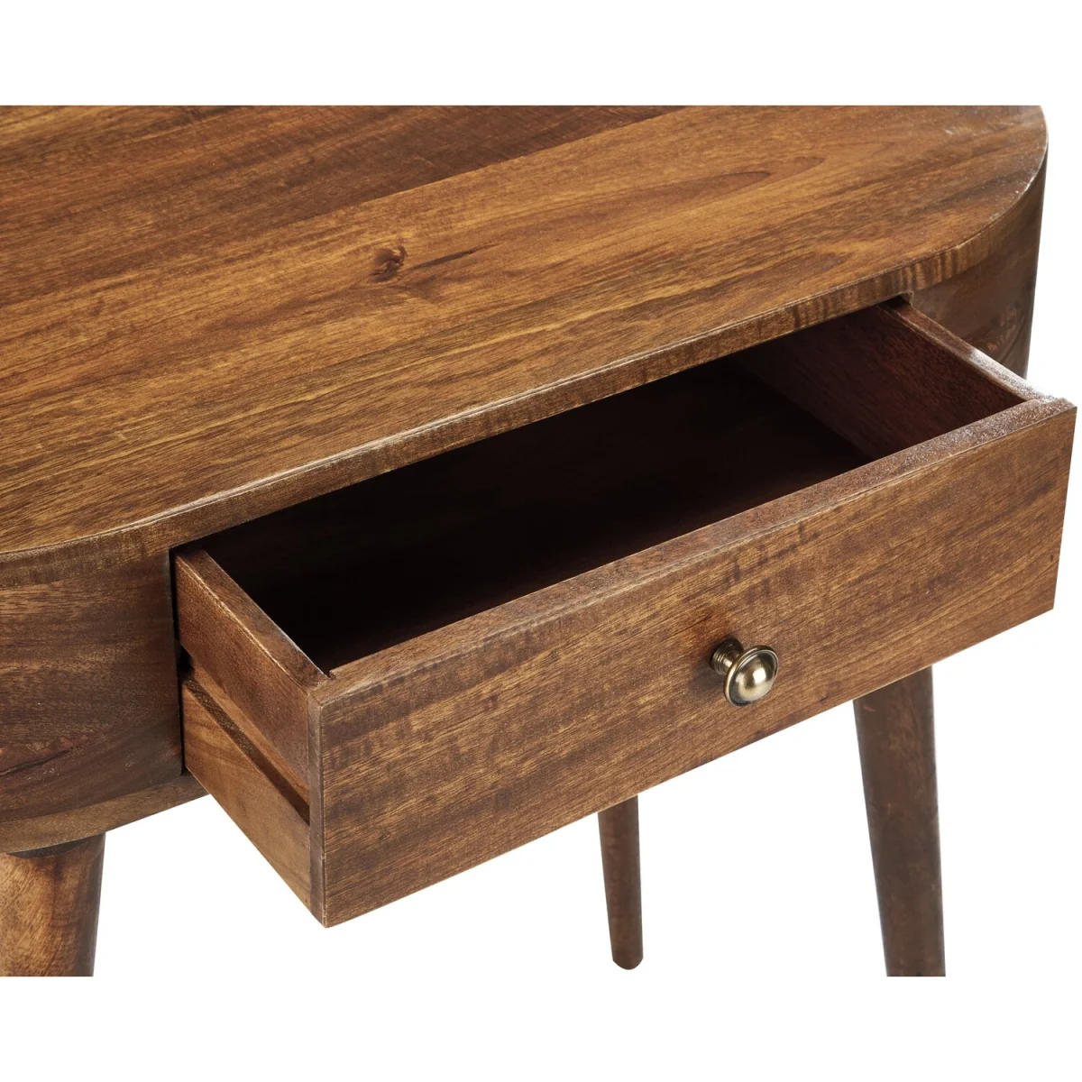 Solid Mango Wood Console Table with Drawer - Dark Oak – image 2