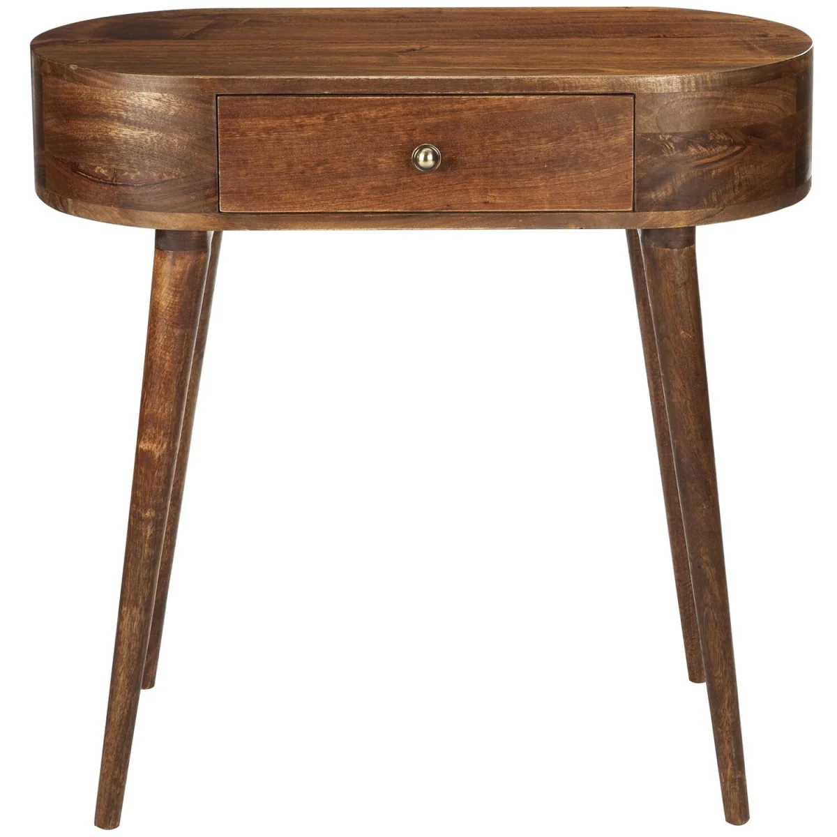 Solid Mango Wood Console Table with Drawer - Dark Oak – image 3