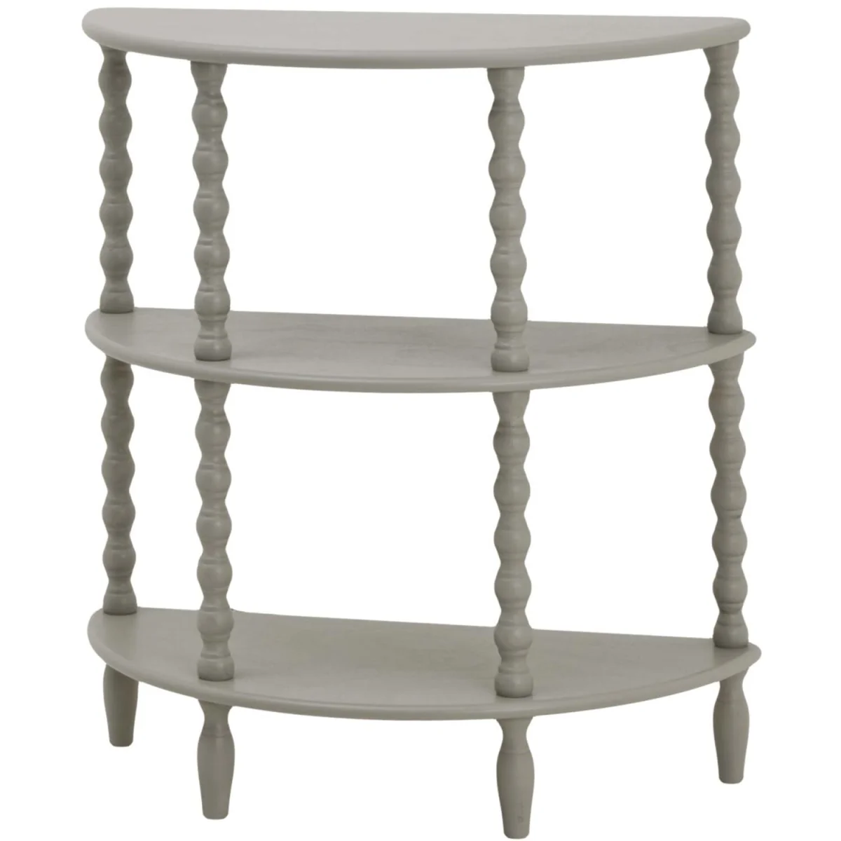 Thuy Grey Half-Moon 3-Tier Wooden Console Table - Grey – image 3