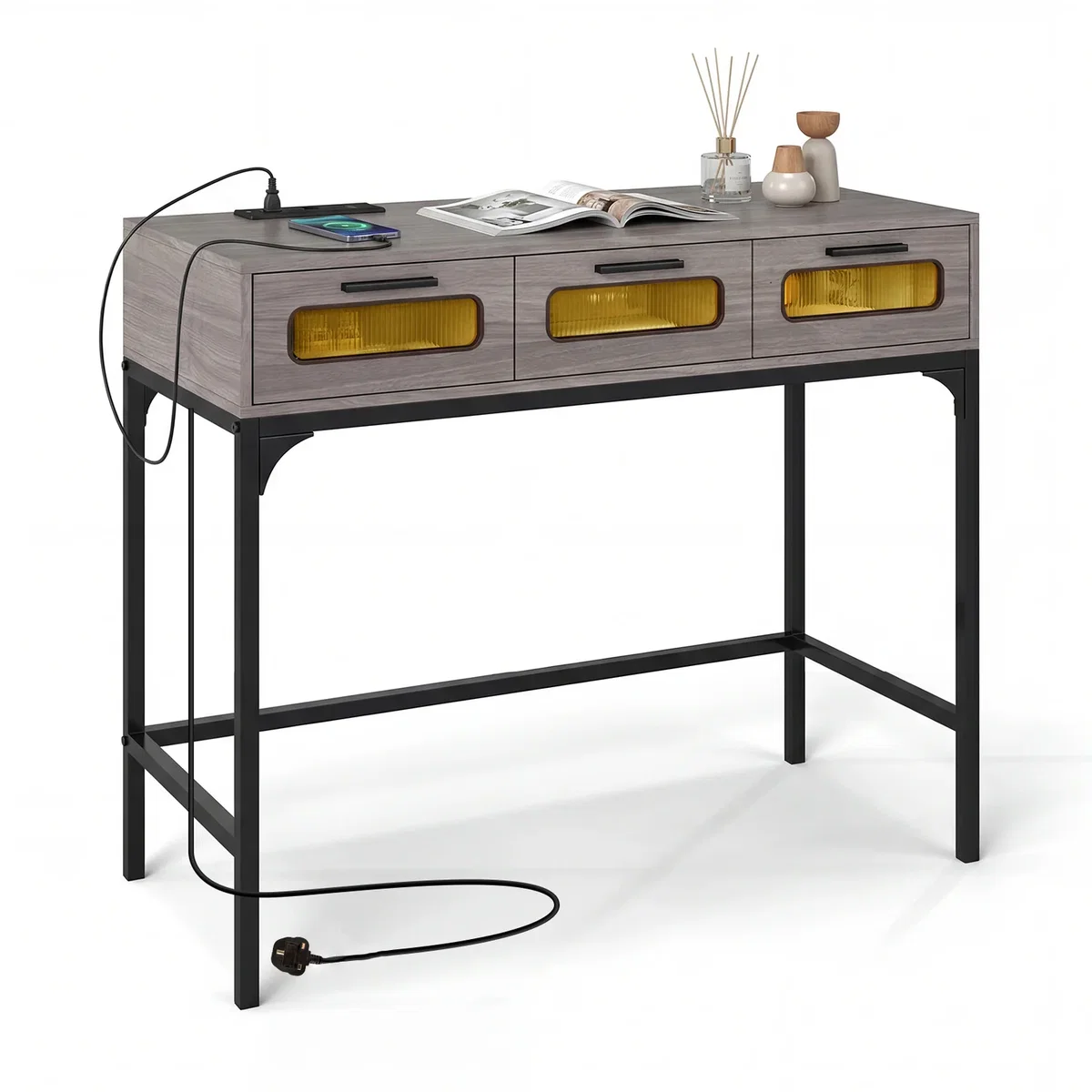 Costway Console Table Entryway Table - Grey – image 2