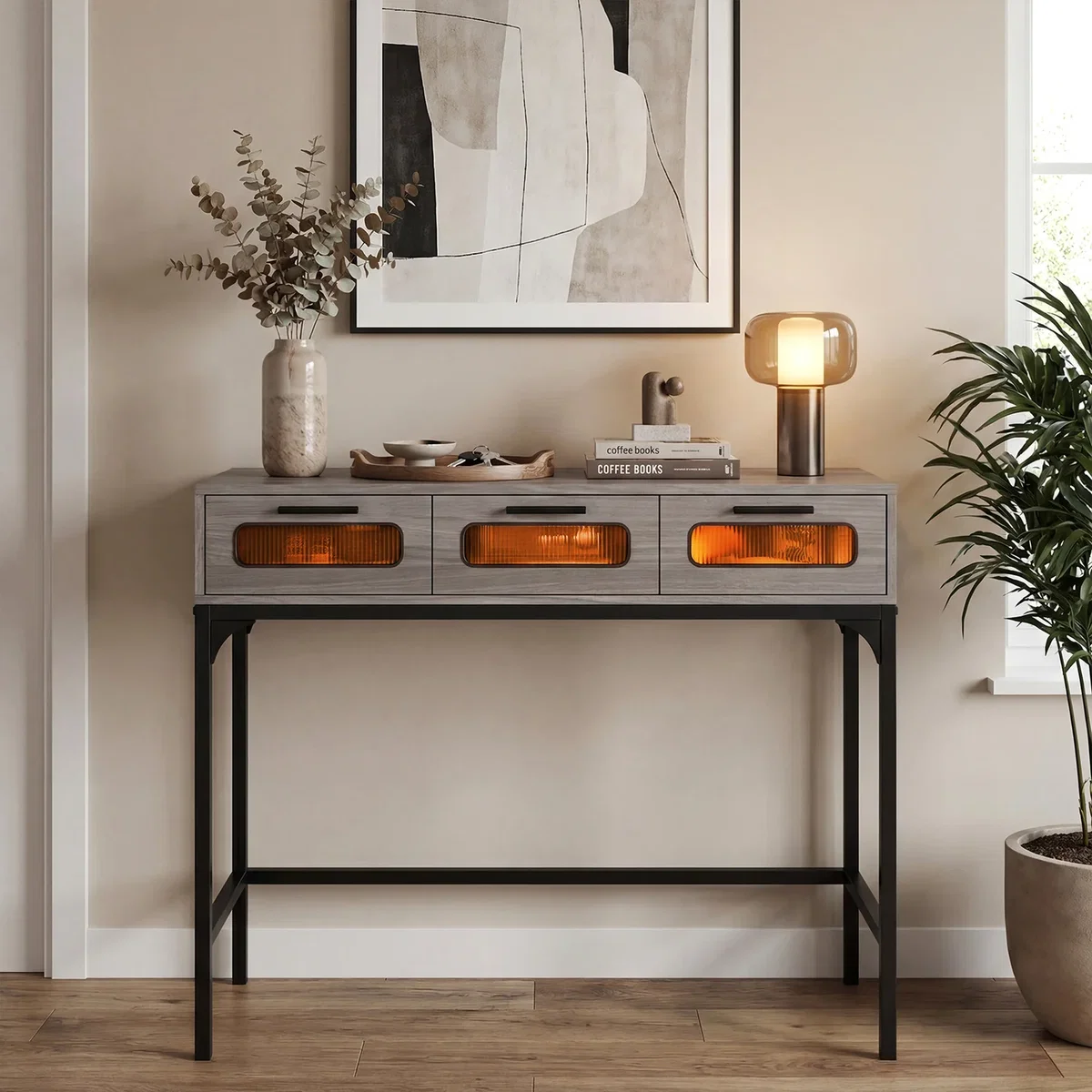 Costway Console Table Entryway Table - Grey – image 8