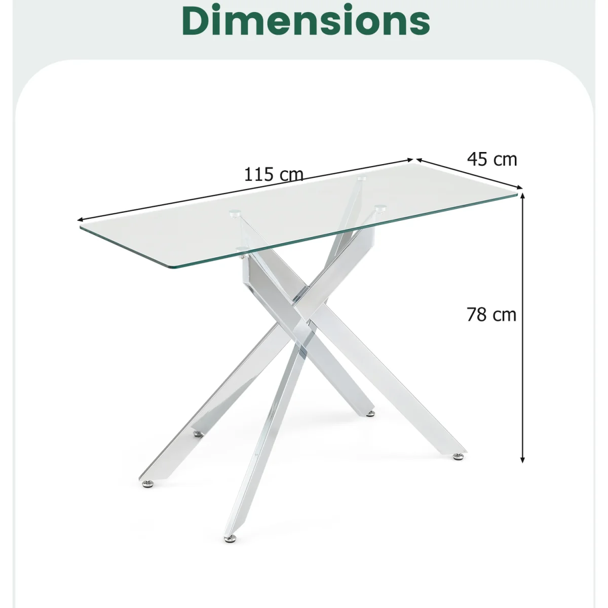 Glass Console Table - Silver – image 2