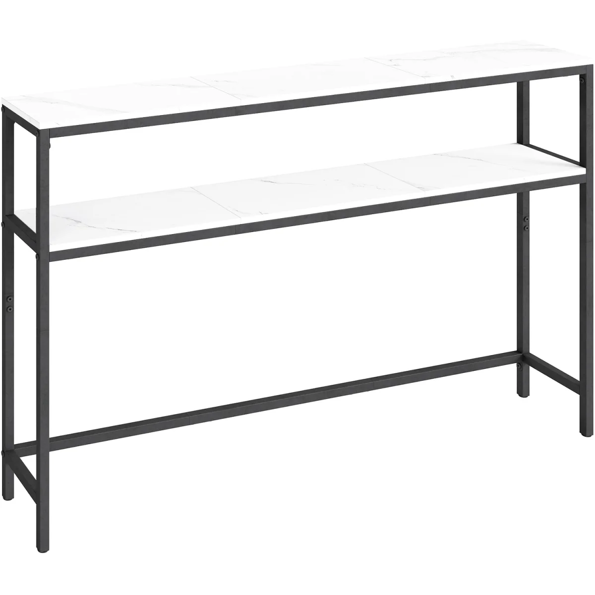 Console Table for Hallway, 2-Tier Slim Sofa Table,for Living Room - MarbleWhite,InkBlack – image 10