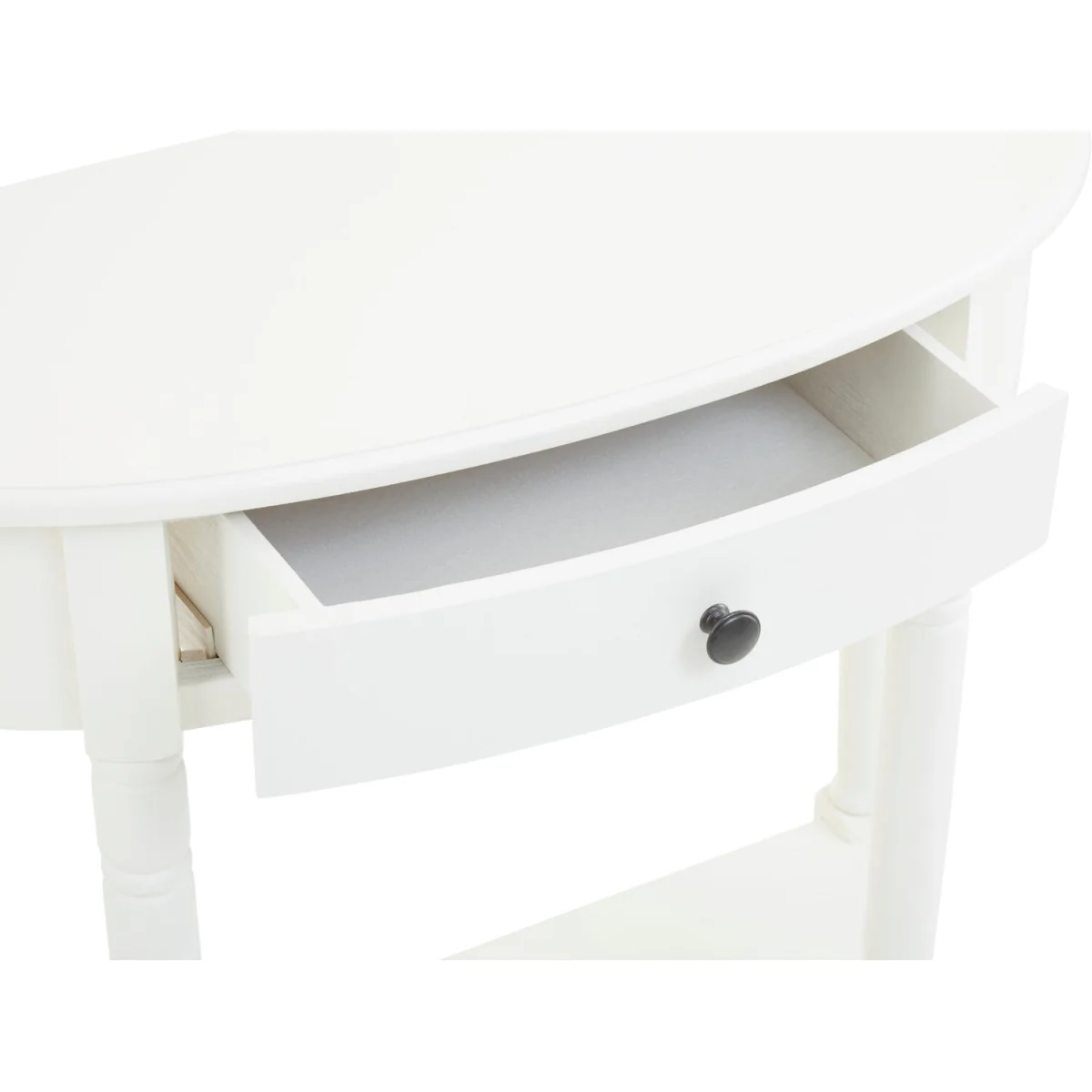 Heritage Semi Circle One Drawer White Console Table - White – image 2